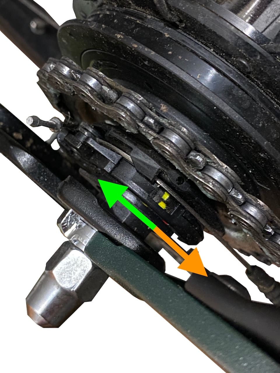 Réglage de l'indexation du dérailleur Shimano Alfine