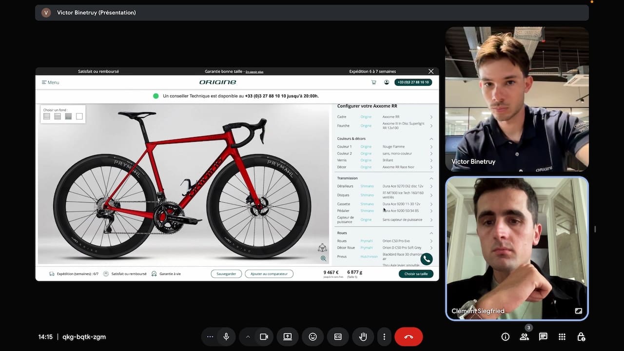 La visioconf&eacute;rence Origine Cycling Experts