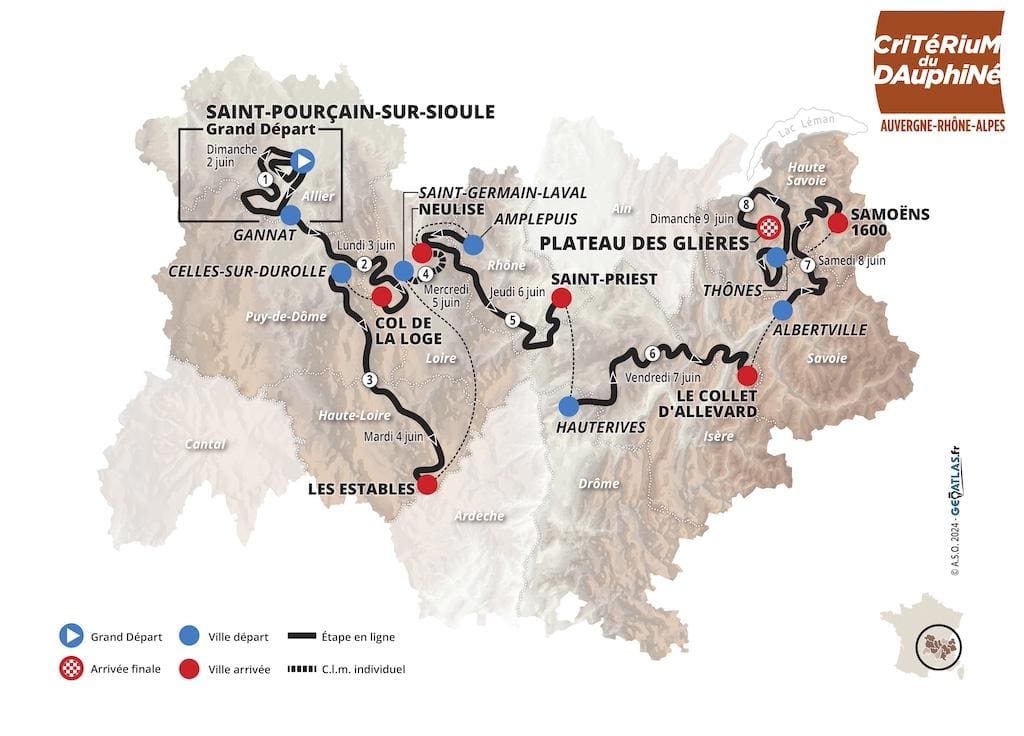 2024 Parcours du Criterium du Dauphiné